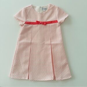 Rachel Riley Girls 4 Pink White A-line Dress with Flutter Sleeves Spring Summer